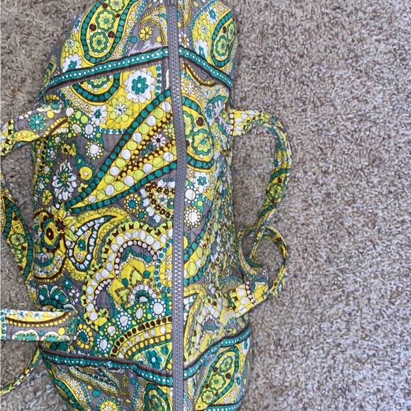 VERA BRADLEY DUFFLE BAG YELLOW GREEN‎ TEAL PAISLEY - Picture 5 of 9